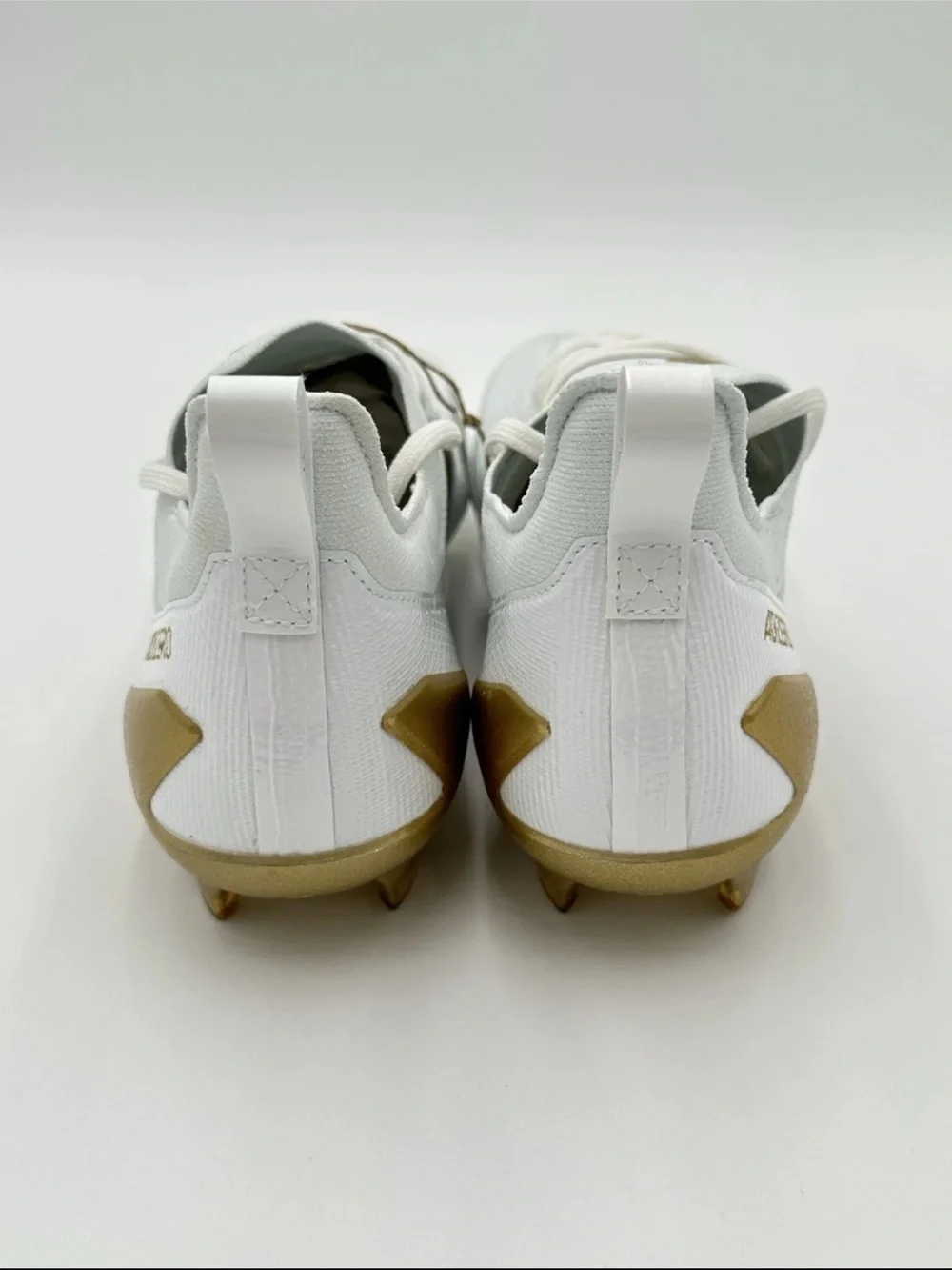 ADIDAS cleats White & Gold Adizero Football Cleats